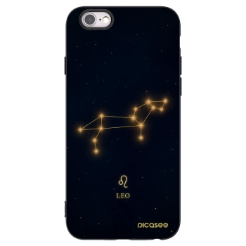 Picasee Μαύρη θήκη σιλικόνης για Apple iPhone 6/6S - LEO