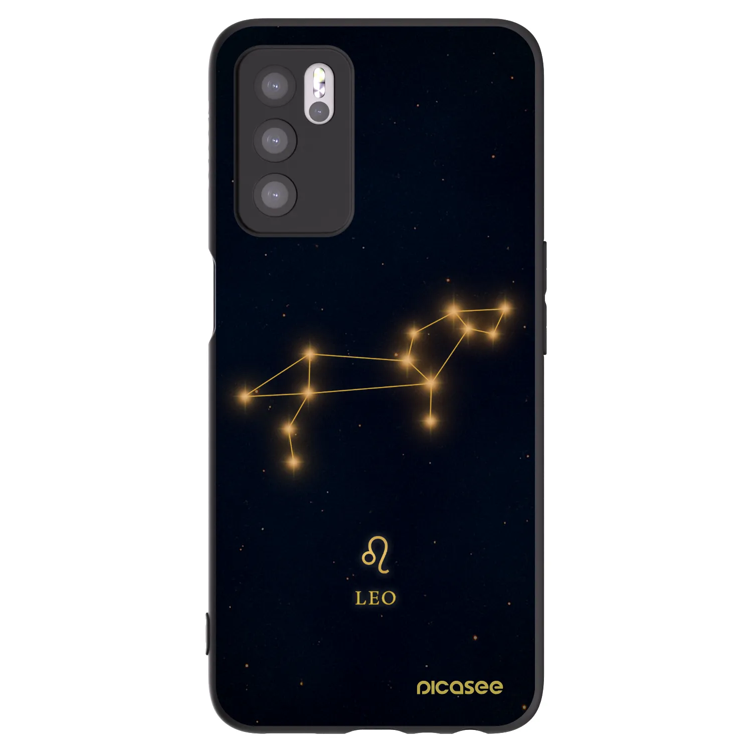Picasee Μαύρη θήκη σιλικόνης για OPPO A16 - LEO