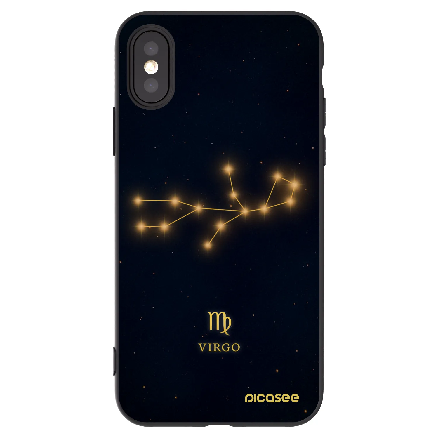 Picasee Μαύρη θήκη σιλικόνης για Apple iPhone X/XS - VIRGO