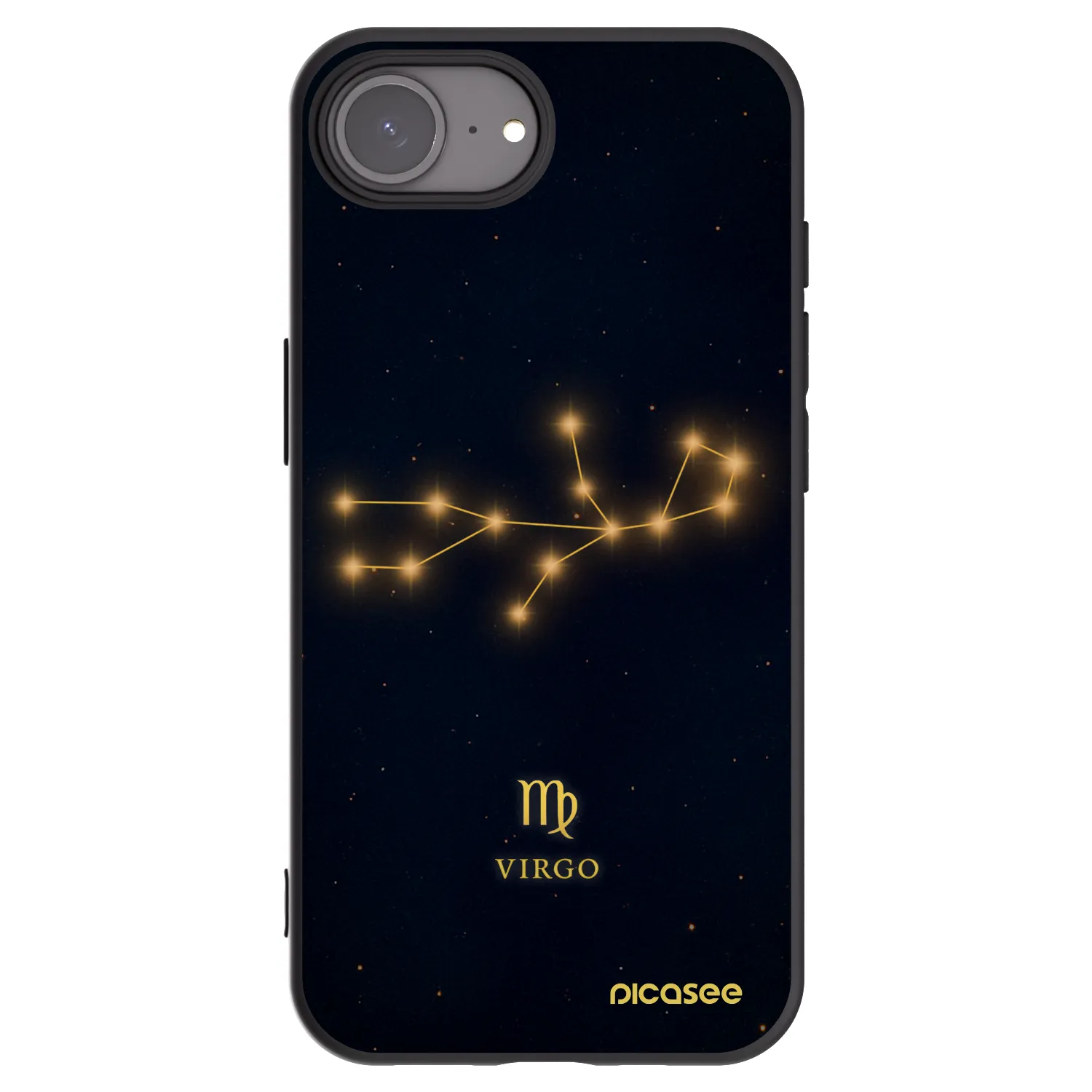 Picasee Μαύρη θήκη σιλικόνης για Apple iPhone 16e - VIRGO