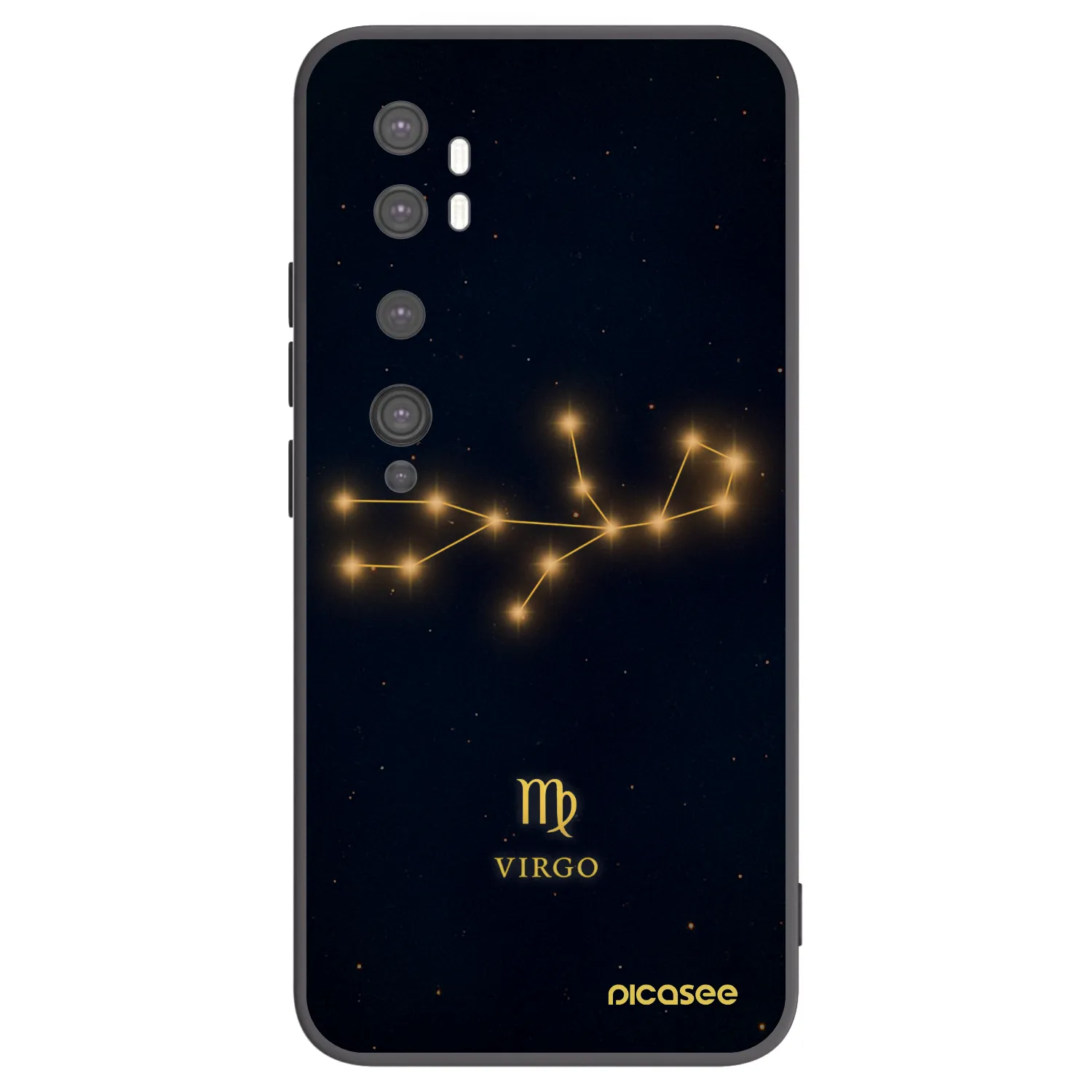 Picasee Μαύρη θήκη σιλικόνης για Xiaomi Mi Note 10 (Pro) - VIRGO