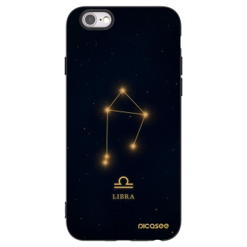 Picasee Μαύρη θήκη σιλικόνης για Apple iPhone 6/6S - LIBRA