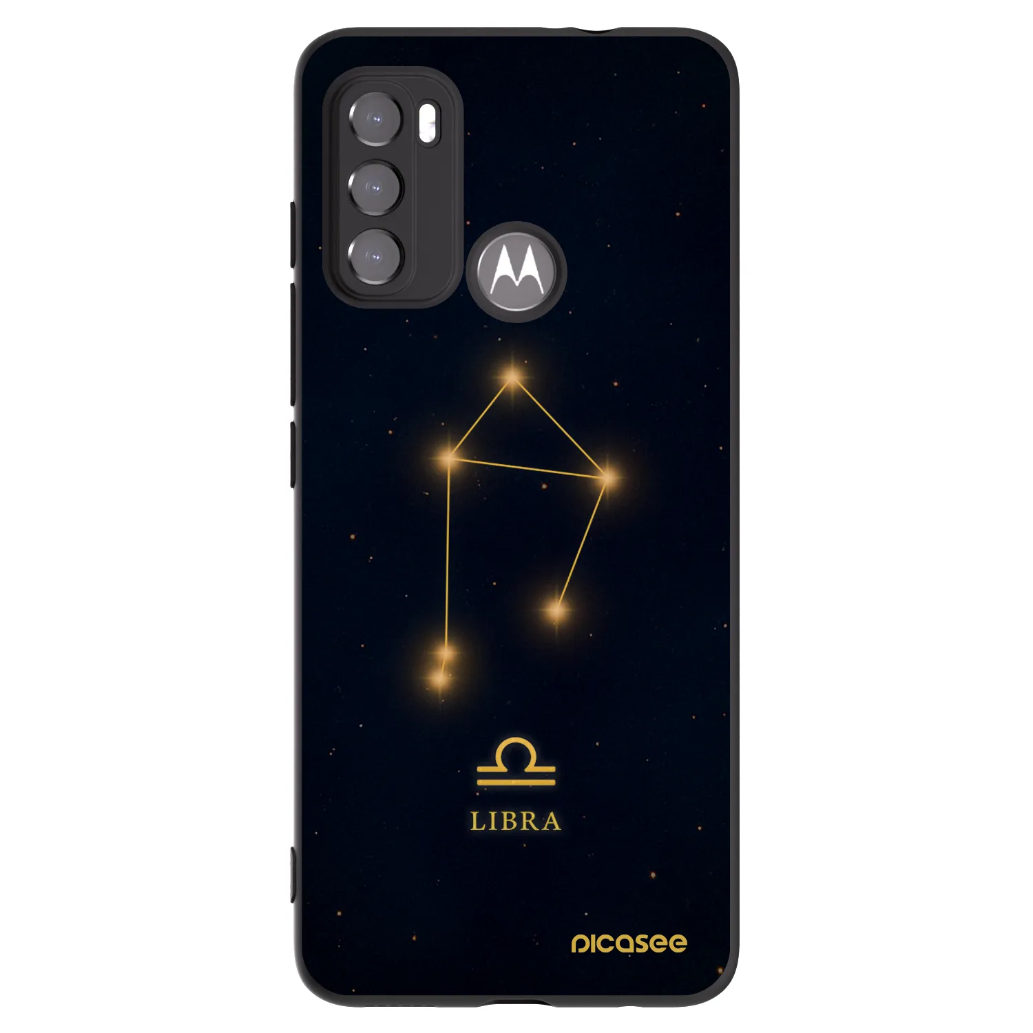 Picasee Μαύρη θήκη σιλικόνης για Motorola Moto G60 - LIBRA