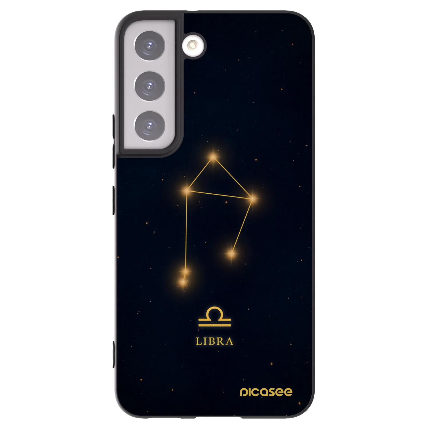 Picasee Μαύρη θήκη σιλικόνης για Samsung Galaxy S22 5G - LIBRA