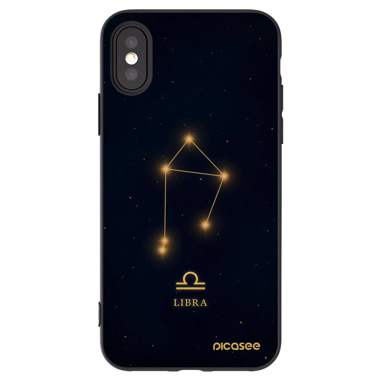 Picasee Μαύρη θήκη σιλικόνης για Apple iPhone X/XS - LIBRA