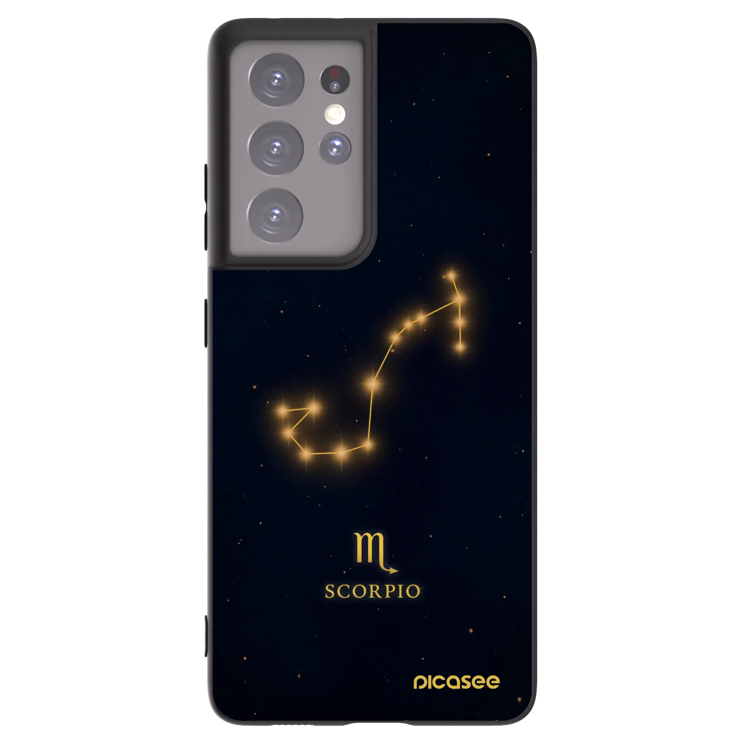 Picasee Μαύρη θήκη σιλικόνης για Samsung Galaxy S21 Ultra 5G G998B - SCORPIO