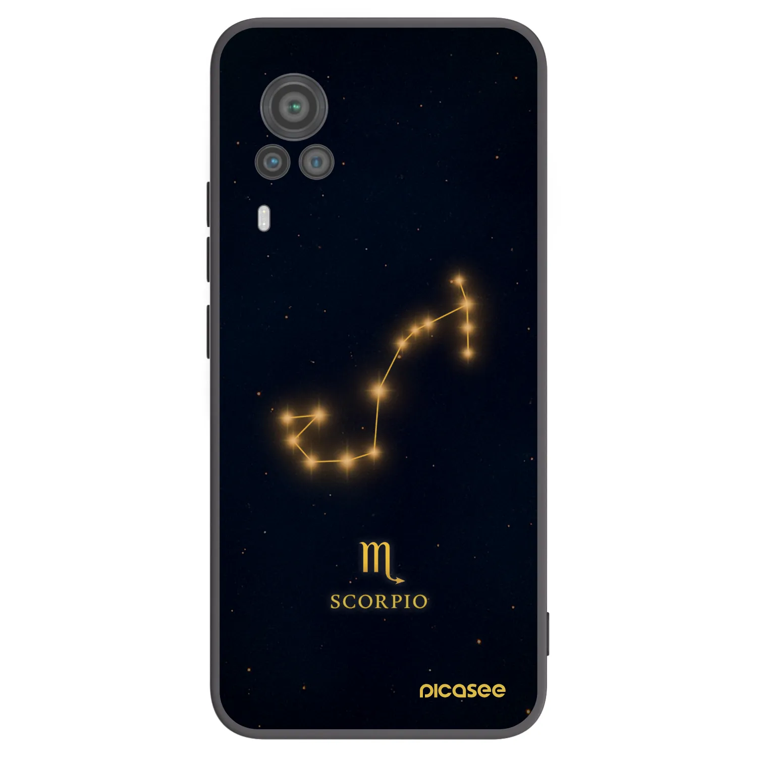 Picasee Μαύρη θήκη σιλικόνης για Vivo X60 Pro 5G - SCORPIO