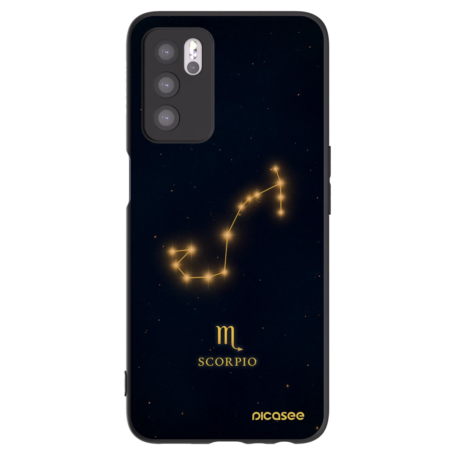 Picasee Μαύρη θήκη σιλικόνης για OPPO A16s - SCORPIO