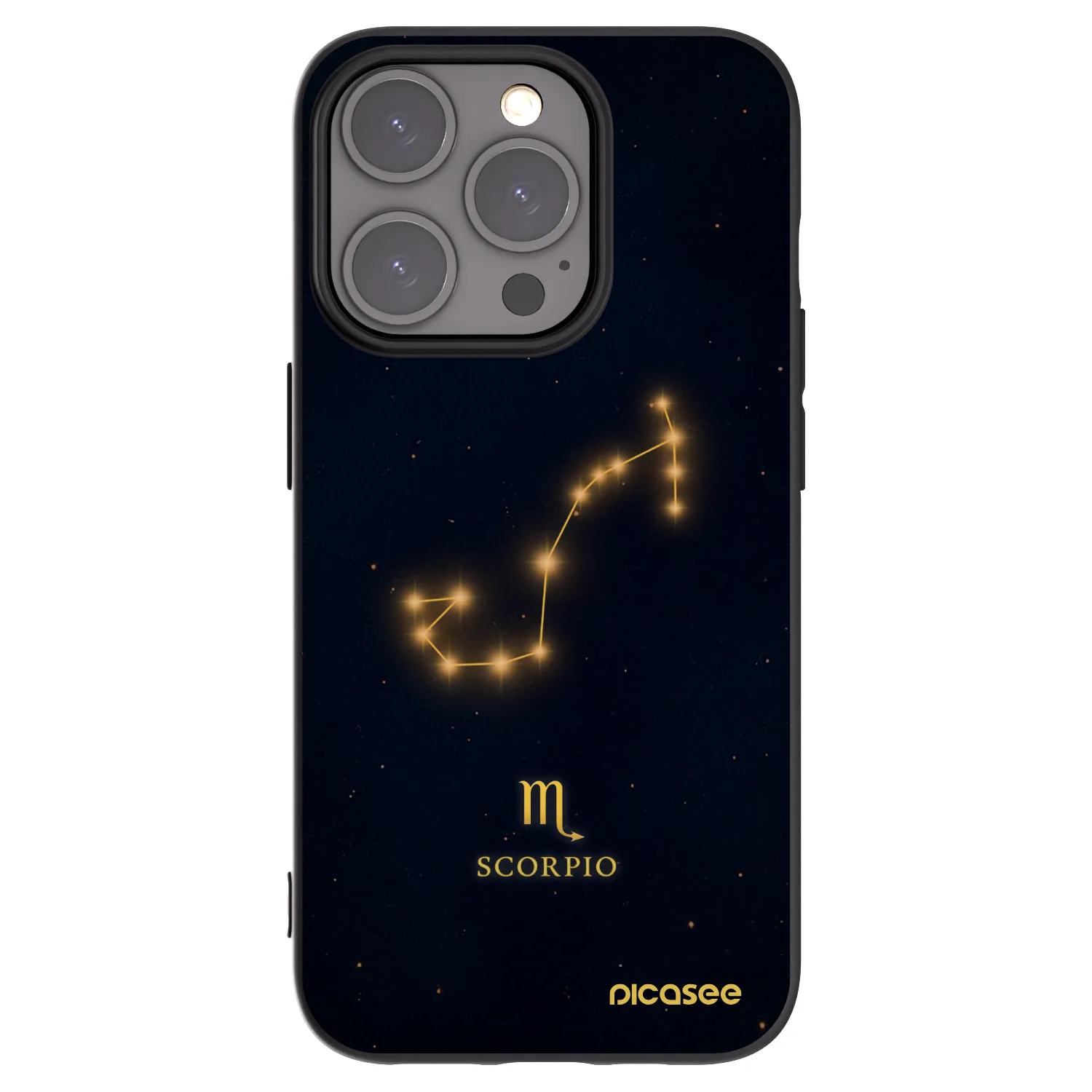 Picasee Μαύρη θήκη σιλικόνης για Apple iPhone 15 Pro - SCORPIO