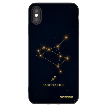 Picasee Μαύρη θήκη σιλικόνης για Apple iPhone XS Max - SAGITTARIUS
