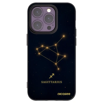 Picasee Μαύρη θήκη σιλικόνης για Apple iPhone 14 Pro - SAGITTARIUS