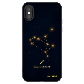 Picasee Μαύρη θήκη σιλικόνης για Apple iPhone X/XS - SAGITTARIUS
