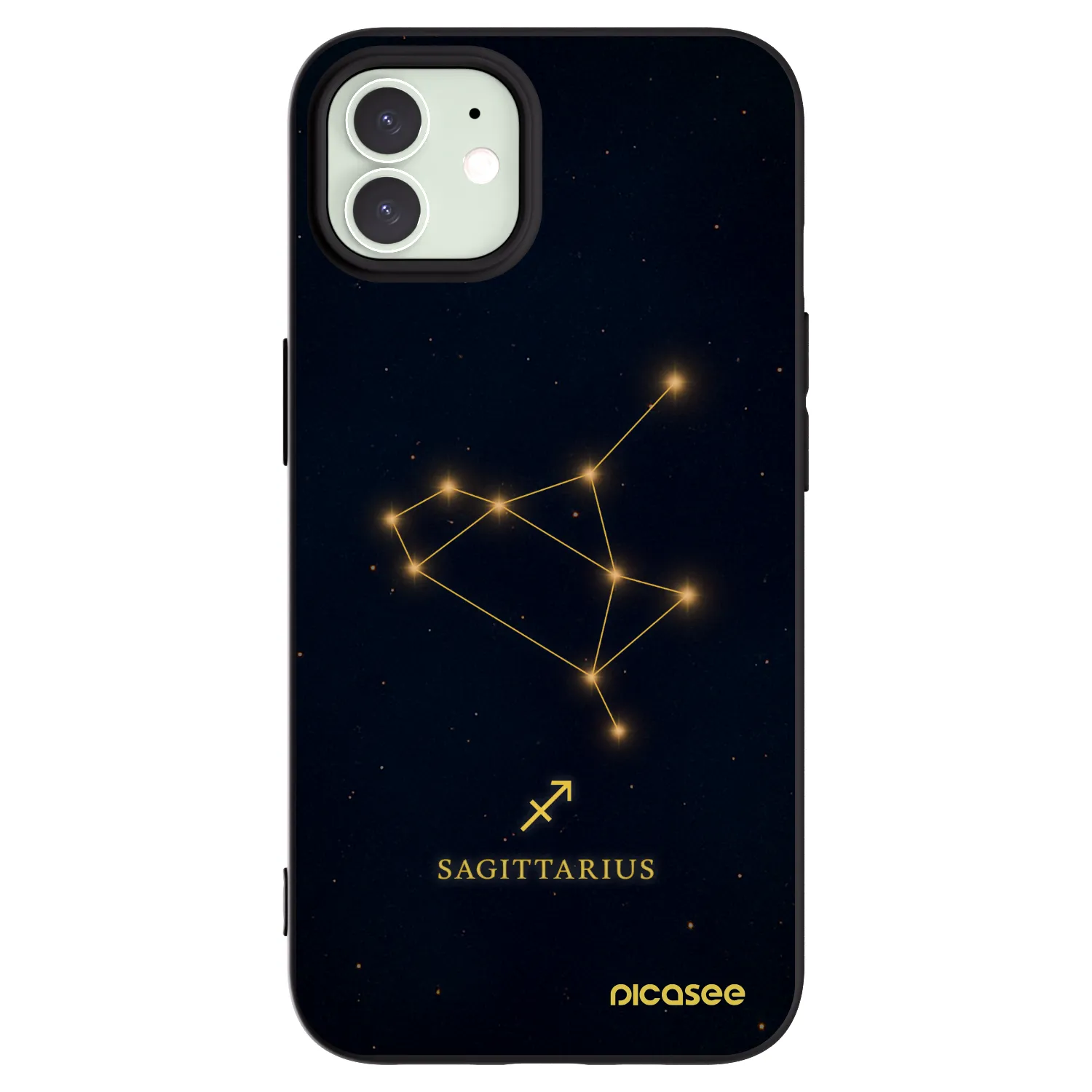 Picasee Μαύρη θήκη σιλικόνης για Apple iPhone 12 - SAGITTARIUS