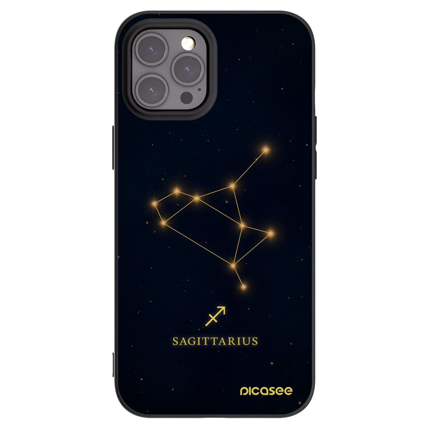 Picasee Μαύρη θήκη σιλικόνης για Apple iPhone 12 Pro Max - SAGITTARIUS