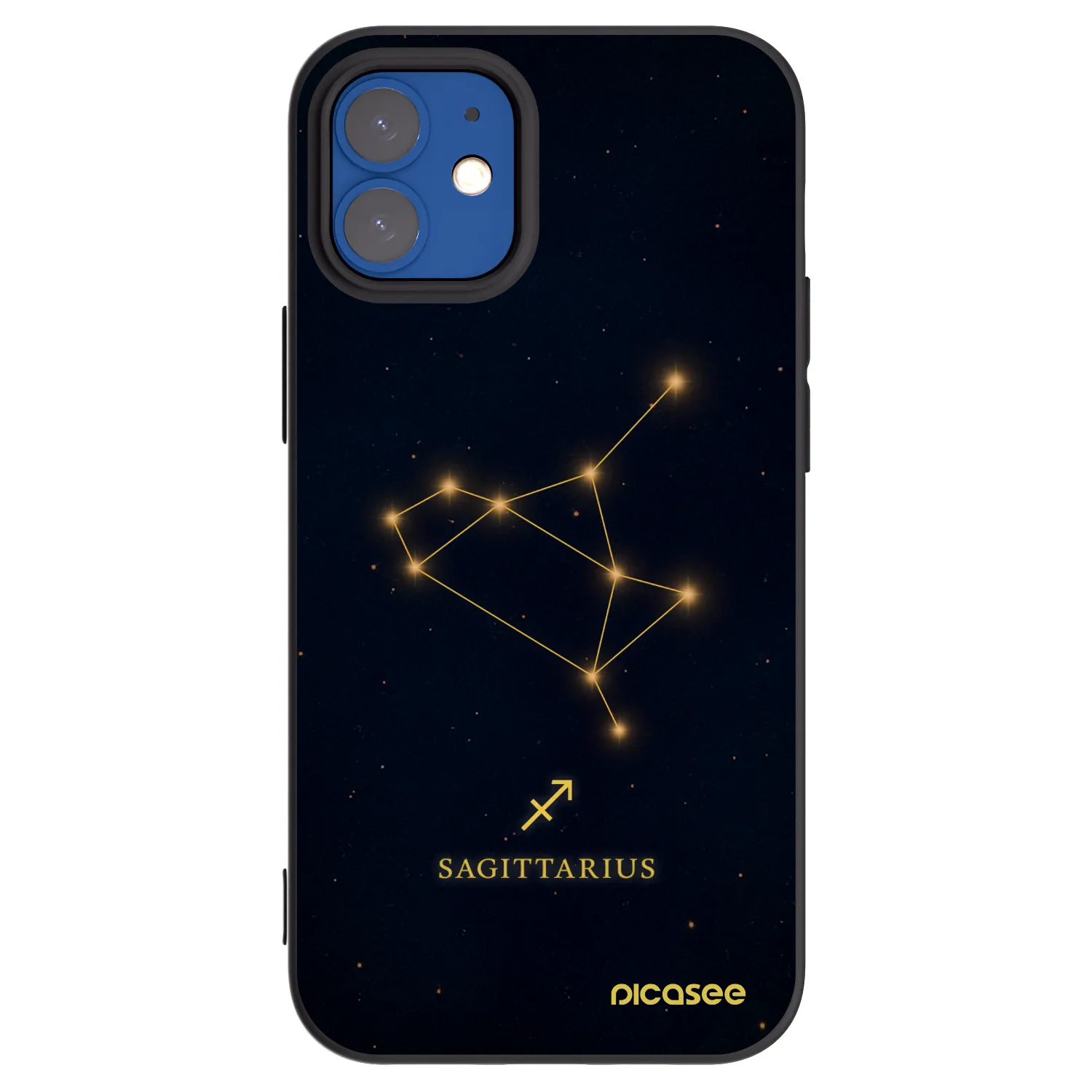 Picasee Μαύρη θήκη σιλικόνης για Apple iPhone 12 mini - SAGITTARIUS