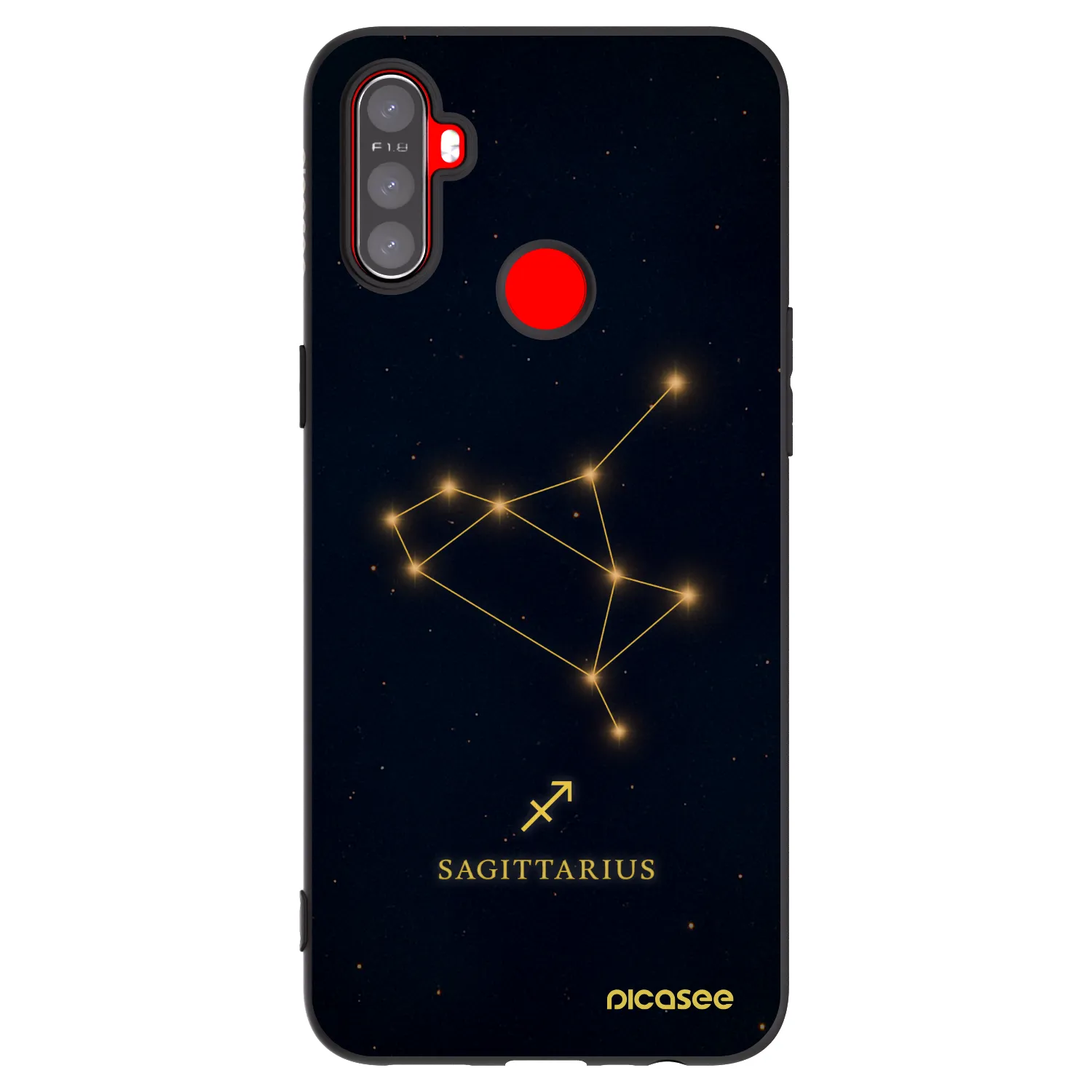 Picasee Μαύρη θήκη σιλικόνης για Realme C3 - SAGITTARIUS