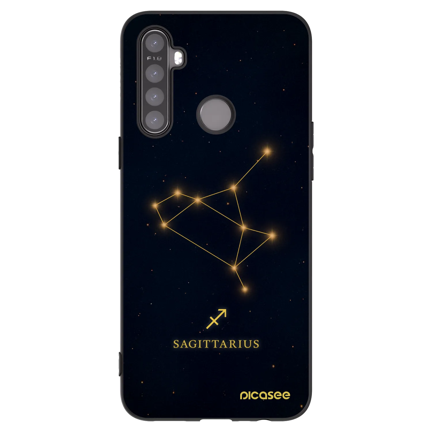 Picasee Μαύρη θήκη σιλικόνης για Realme 5 - SAGITTARIUS