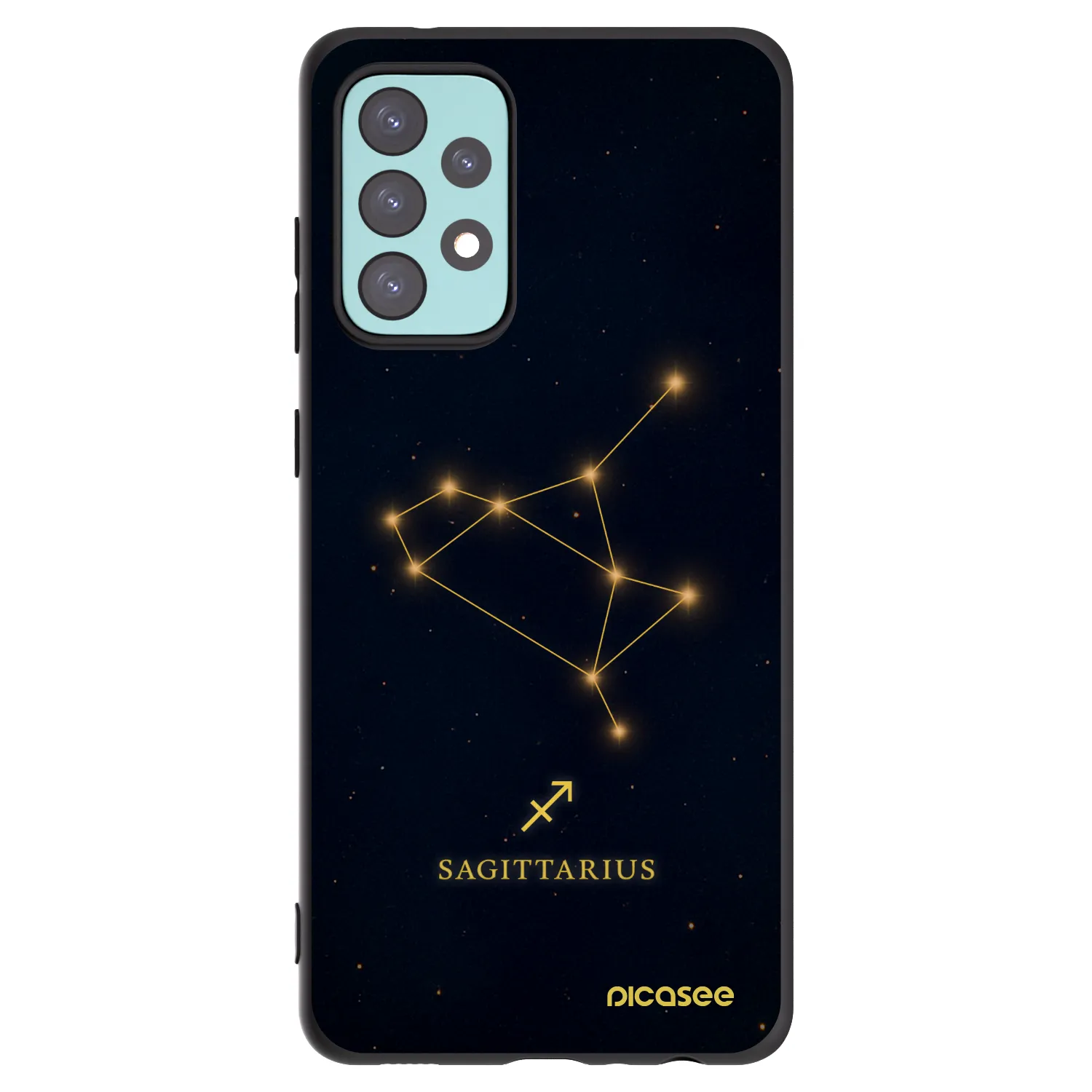 Picasee Μαύρη θήκη σιλικόνης για Samsung Galaxy A72 A725F - SAGITTARIUS