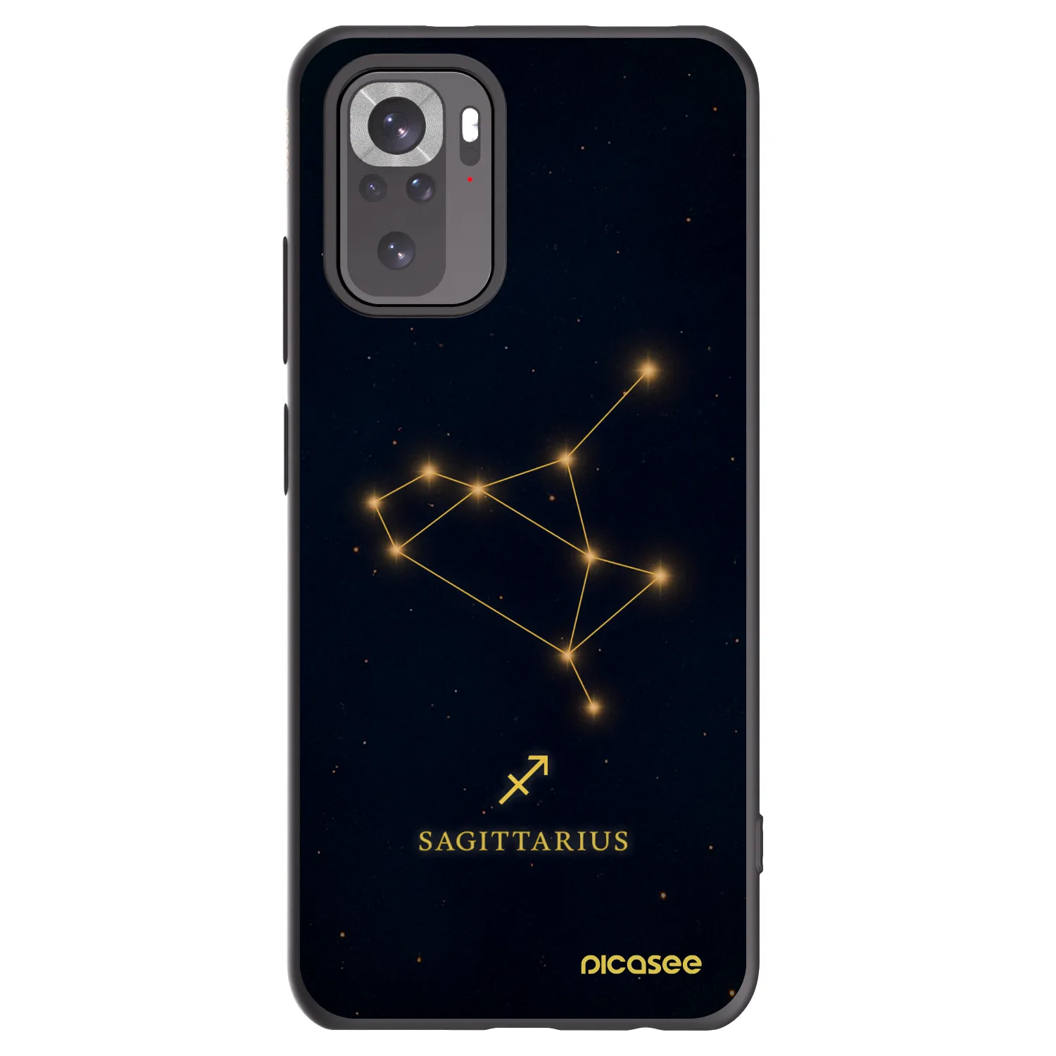 Picasee Μαύρη θήκη σιλικόνης για Xiaomi Redmi Note 10S - SAGITTARIUS