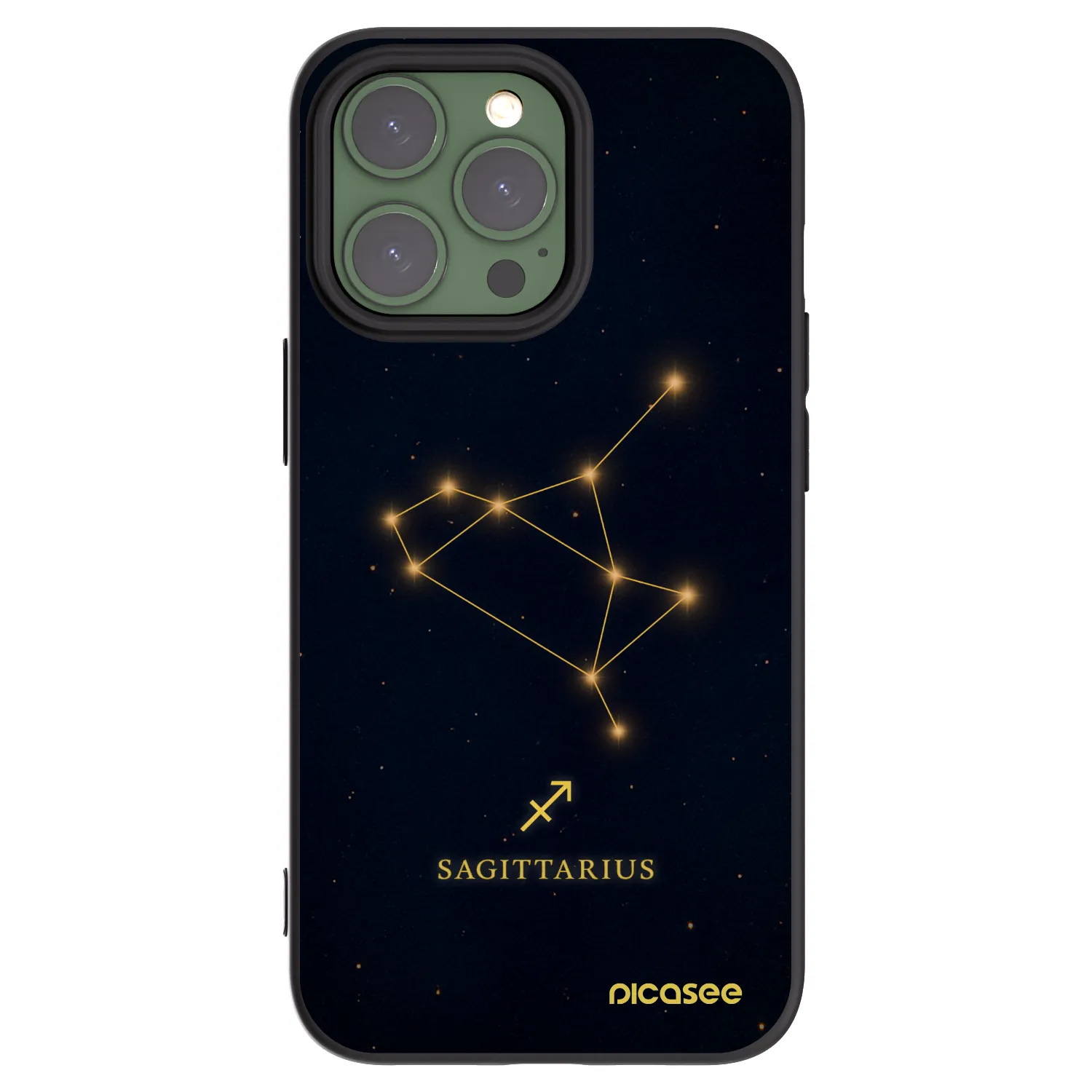 Picasee Μαύρη θήκη σιλικόνης για Apple iPhone 13 Pro - SAGITTARIUS
