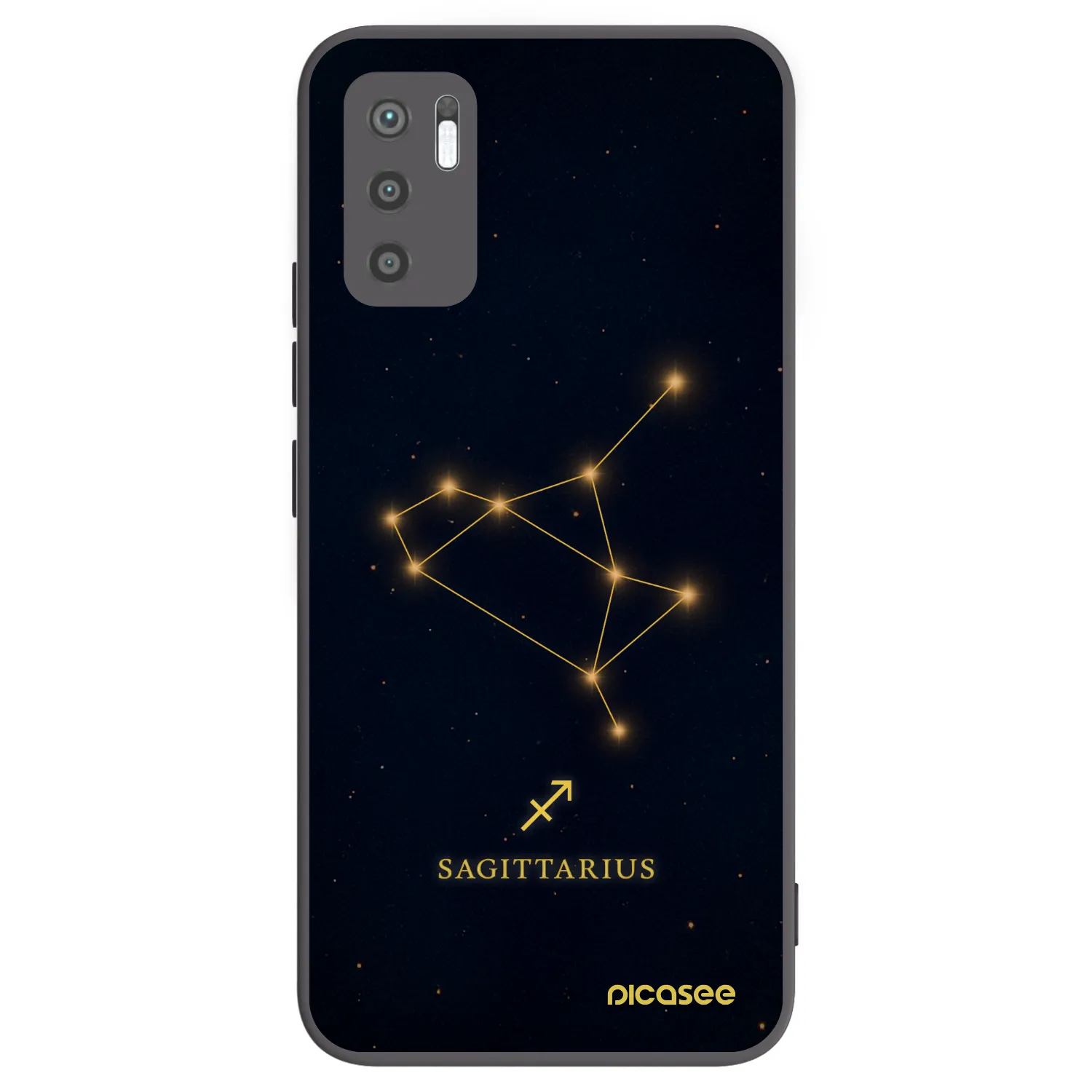 Picasee Μαύρη θήκη σιλικόνης για Xiaomi Redmi Note 10 5G - SAGITTARIUS