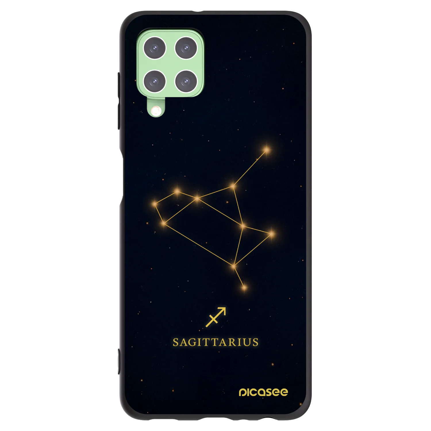 Picasee Μαύρη θήκη σιλικόνης για Samsung Galaxy A22 A225F 4G - SAGITTARIUS