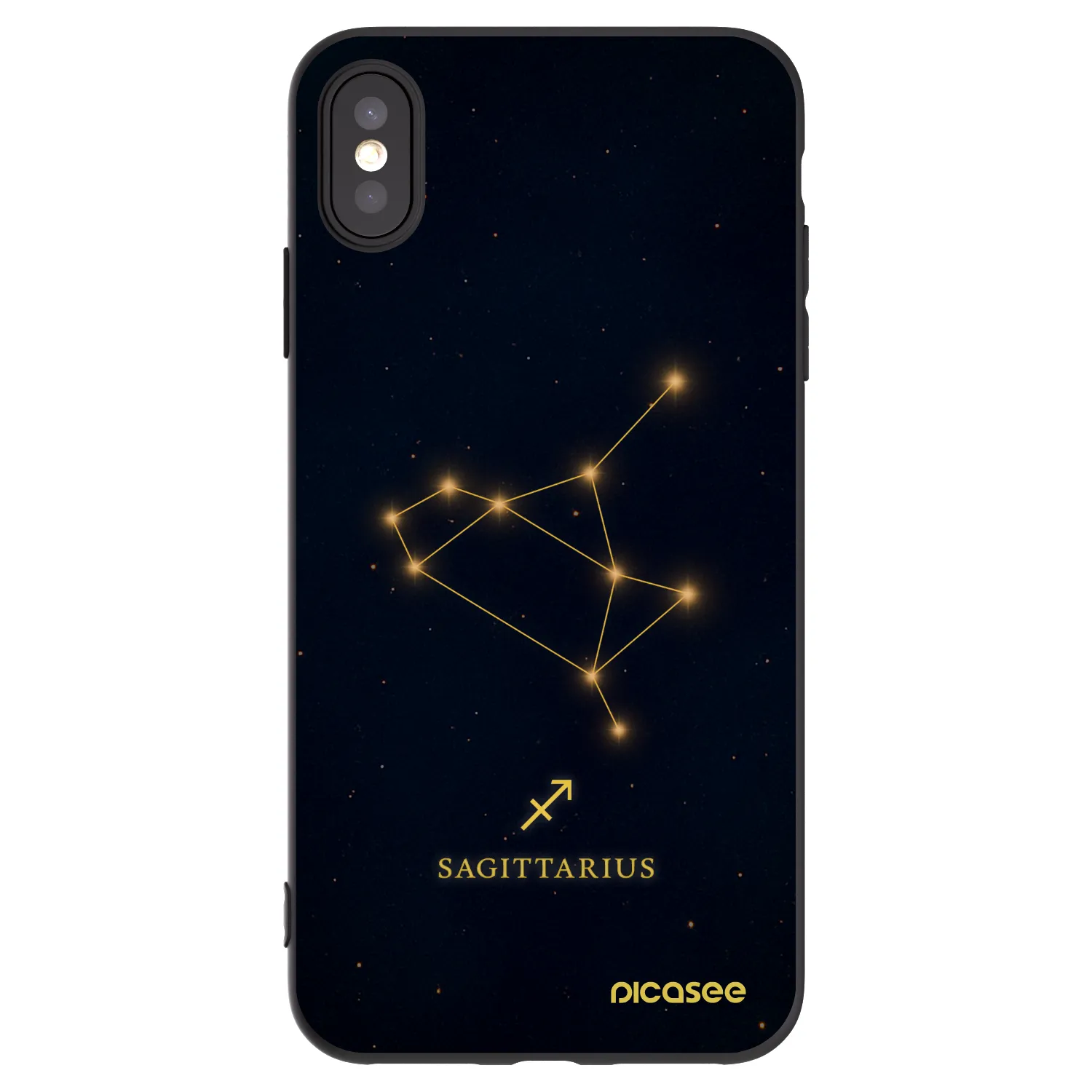 Picasee Μαύρη θήκη σιλικόνης για Apple iPhone XS Max - SAGITTARIUS