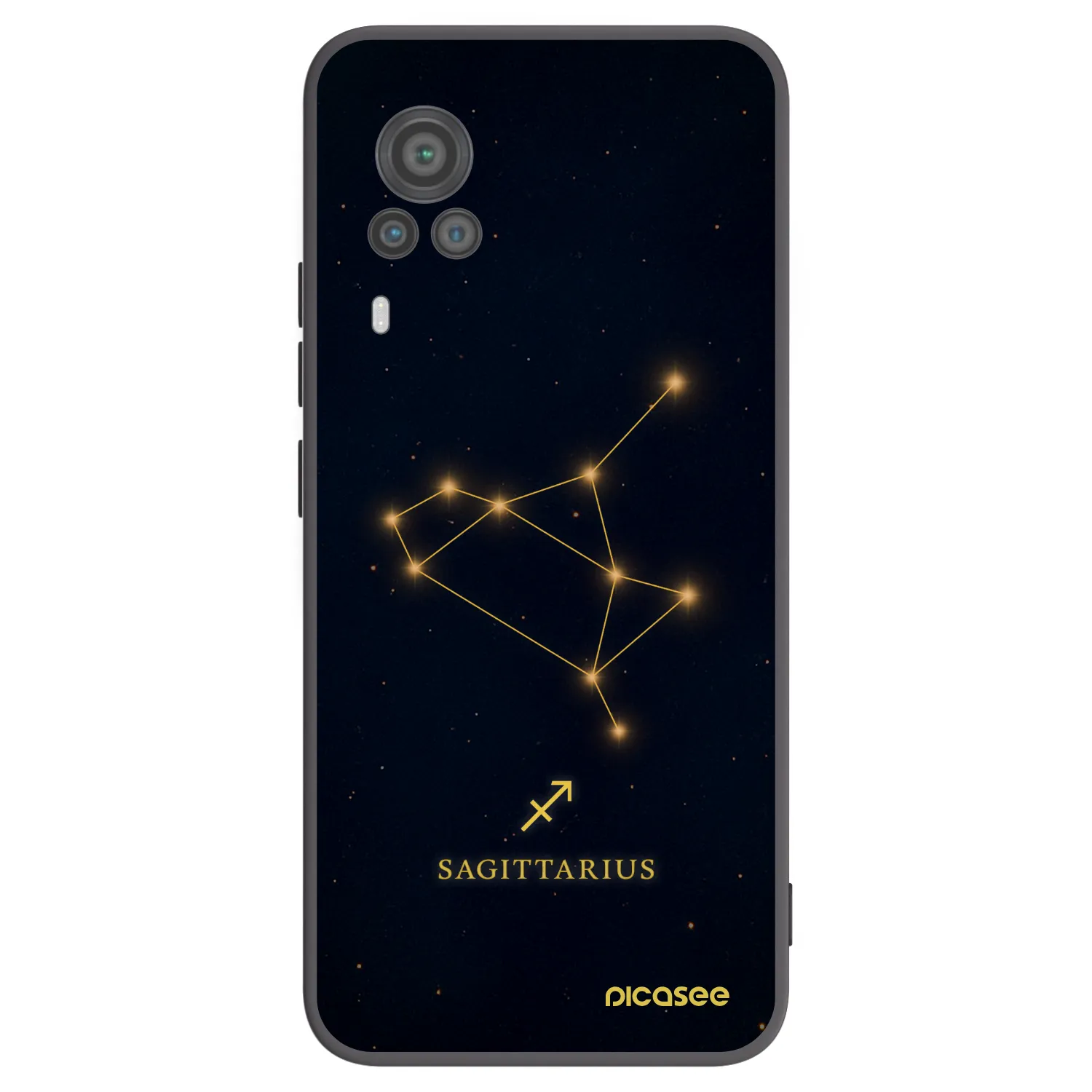 Picasee Μαύρη θήκη σιλικόνης για Vivo X60 Pro 5G - SAGITTARIUS
