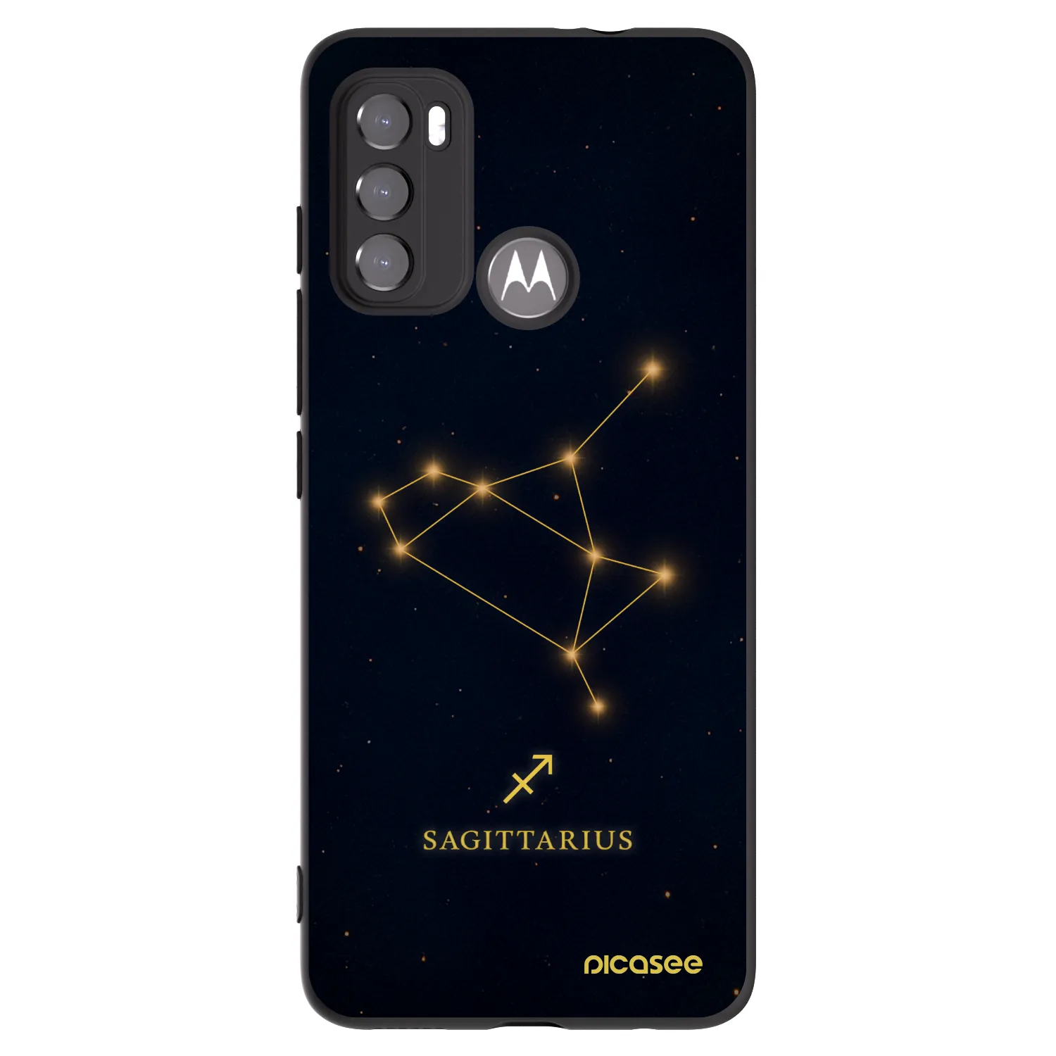 Picasee Μαύρη θήκη σιλικόνης για Motorola Moto G60 - SAGITTARIUS