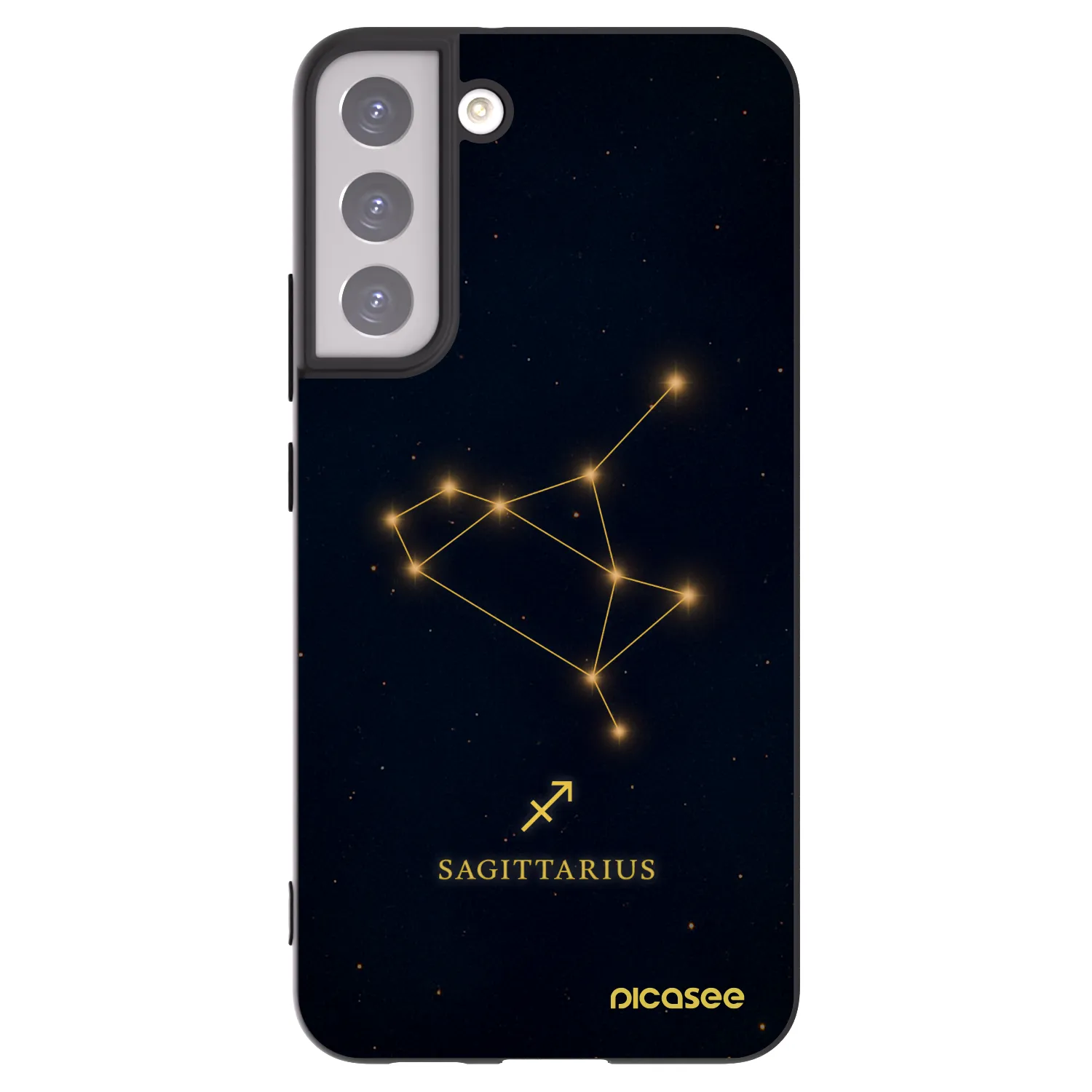 Picasee Μαύρη θήκη σιλικόνης για Samsung Galaxy S22+ 5G - SAGITTARIUS