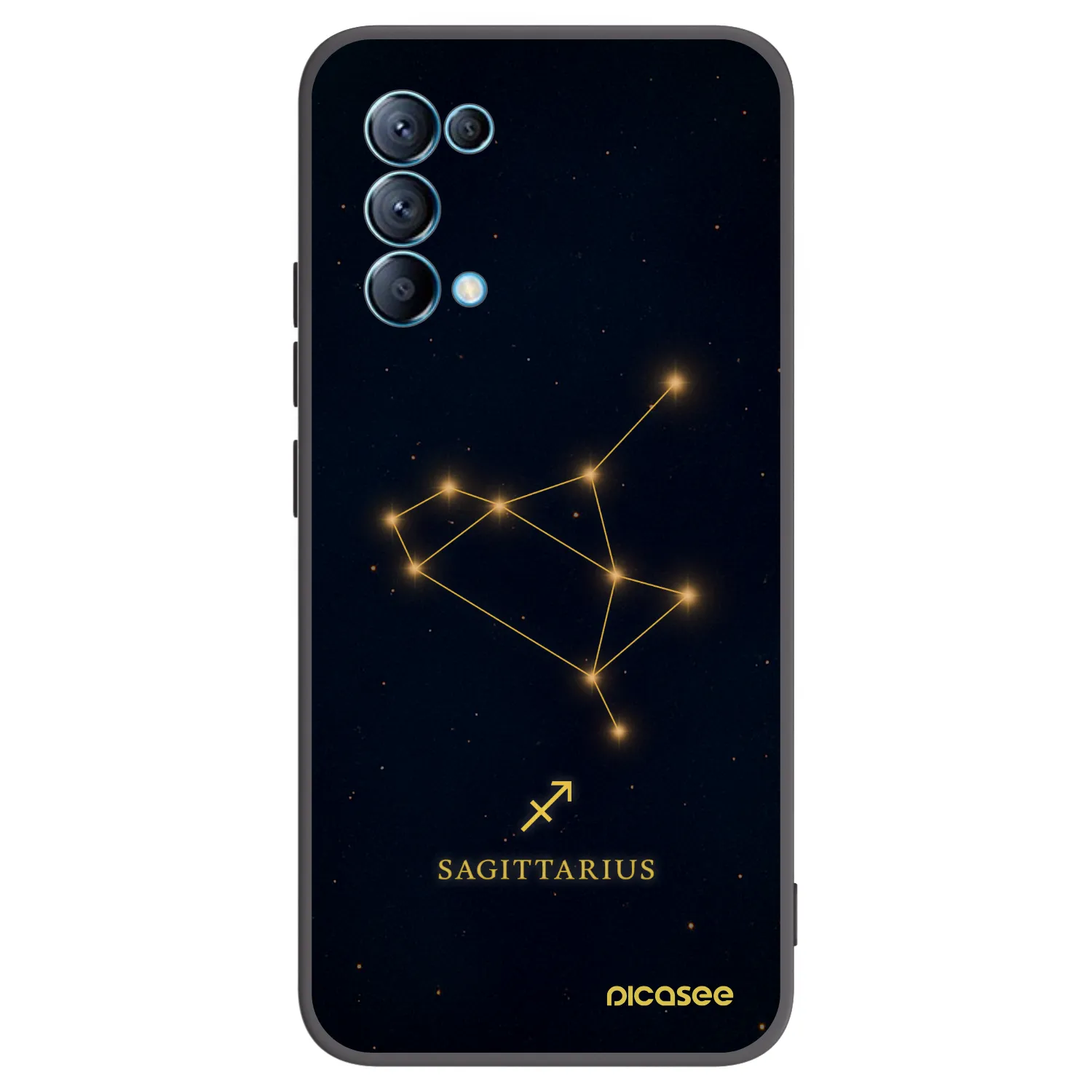 Picasee Μαύρη θήκη σιλικόνης για OPPO A16s - SAGITTARIUS