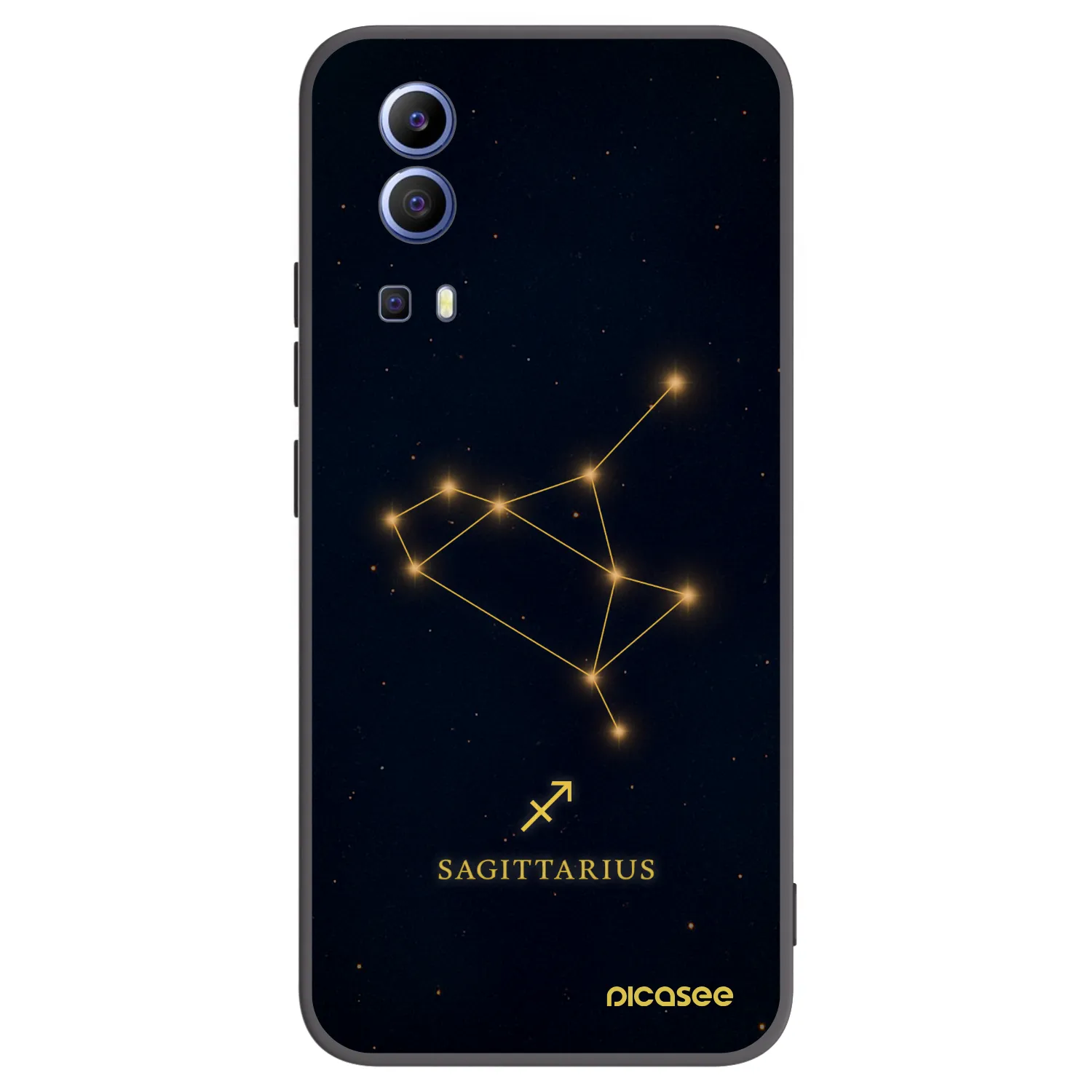 Picasee Μαύρη θήκη σιλικόνης για Vivo Y52 5G - SAGITTARIUS