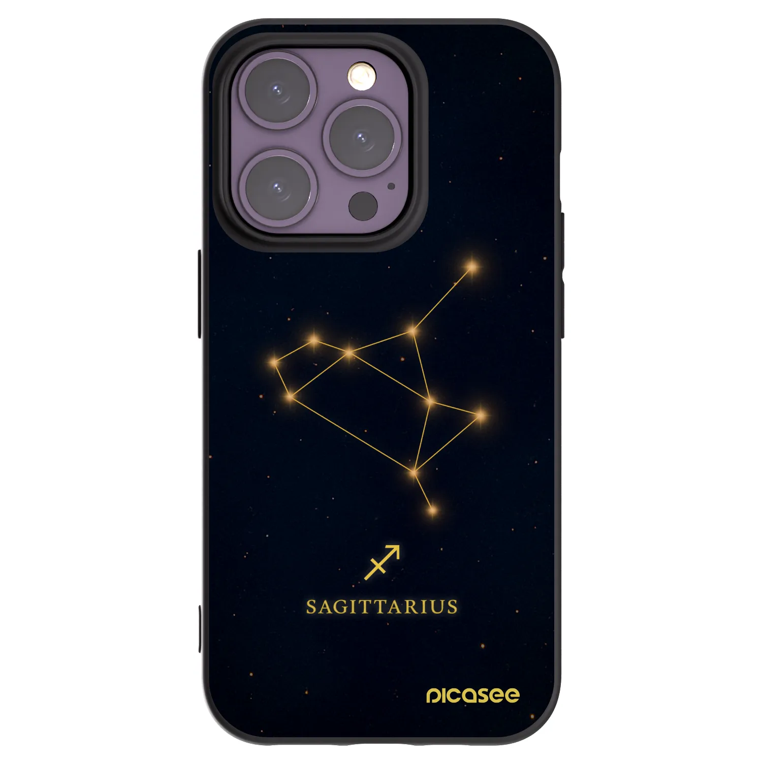Picasee Μαύρη θήκη σιλικόνης για Apple iPhone 14 Pro - SAGITTARIUS
