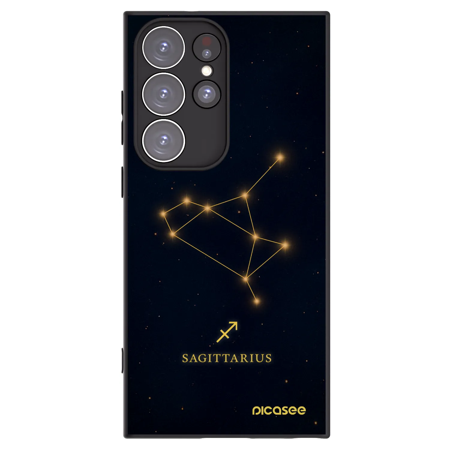 Picasee Μαύρη θήκη σιλικόνης για Samsung Galaxy S23 Ultra 5G - SAGITTARIUS