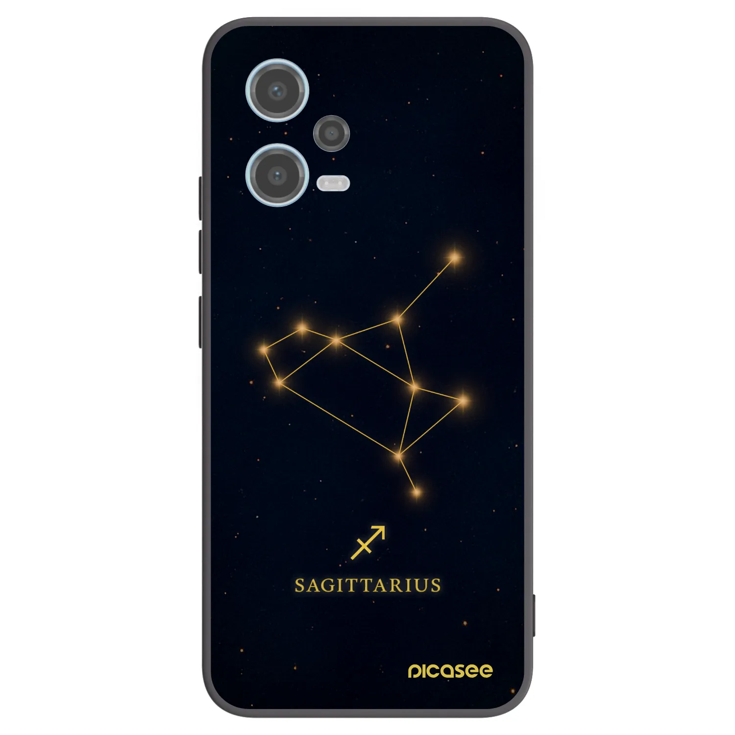 Picasee Μαύρη θήκη σιλικόνης για Xiaomi Redmi Note 12 5G - SAGITTARIUS