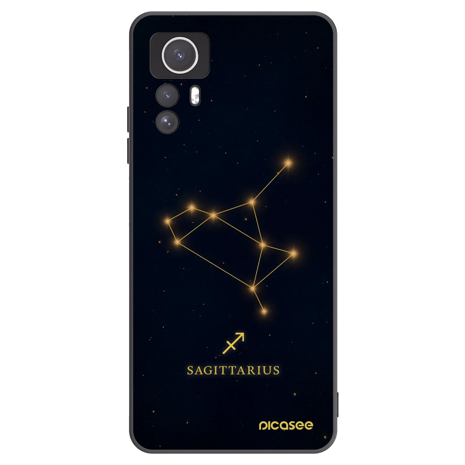 Picasee Μαύρη θήκη σιλικόνης για Xiaomi Redmi Note 12S - SAGITTARIUS