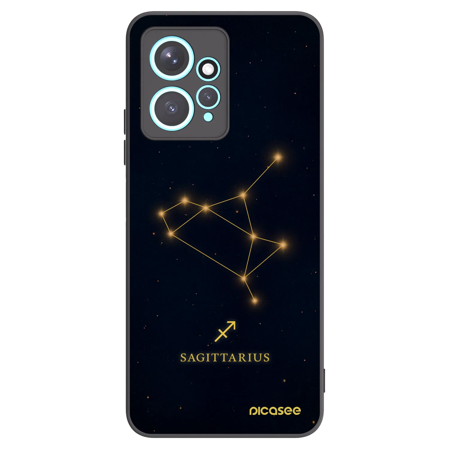 Picasee Μαύρη θήκη σιλικόνης για Xiaomi Redmi Note 12 4G - SAGITTARIUS