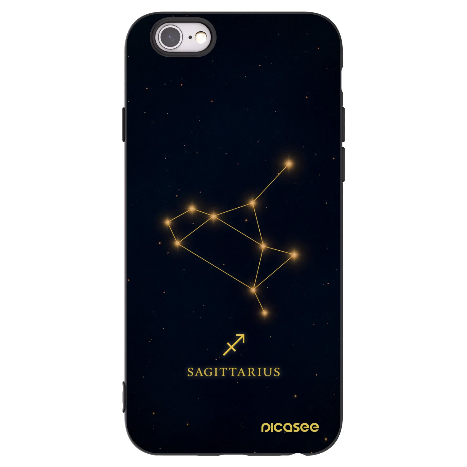 Picasee Μαύρη θήκη σιλικόνης για Apple iPhone 6/6S - SAGITTARIUS