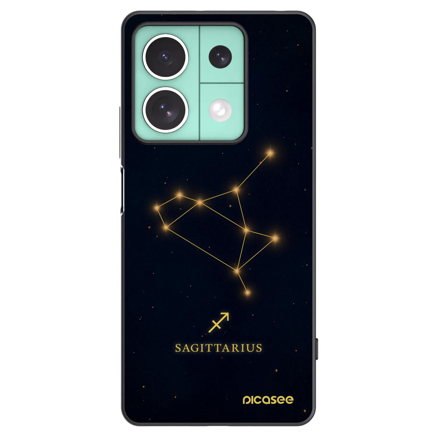 Picasee Μαύρη θήκη σιλικόνης για Xiaomi Redmi Note 13 5G - SAGITTARIUS