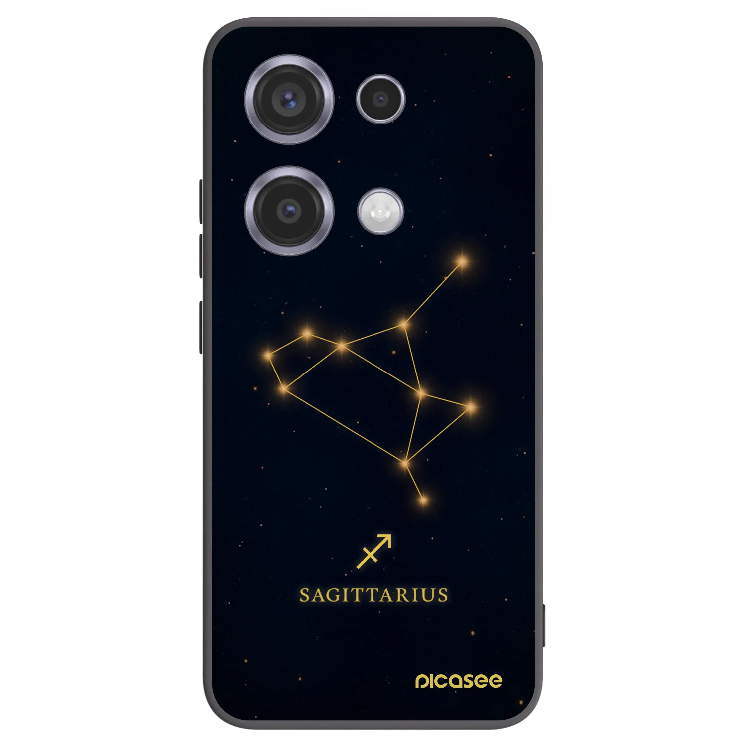Picasee Μαύρη θήκη σιλικόνης για Xiaomi Redmi Note 14S - SAGITTARIUS
