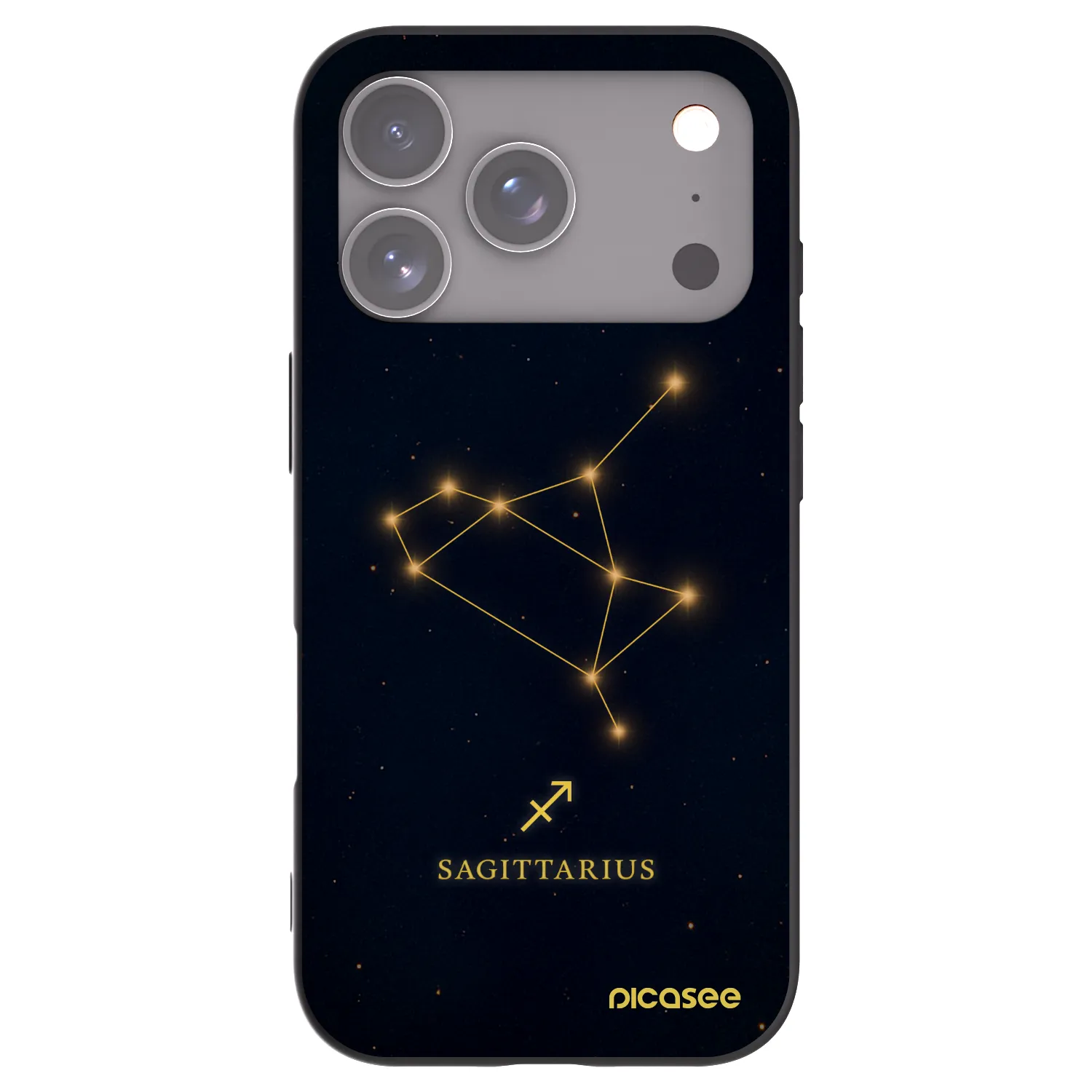 Picasee Μαύρη θήκη σιλικόνης για Apple iPhone 17 Pro - SAGITTARIUS