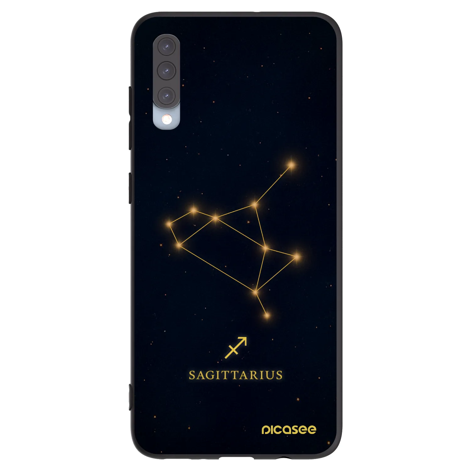 Picasee Μαύρη θήκη σιλικόνης για Samsung Galaxy A70 A705F - SAGITTARIUS