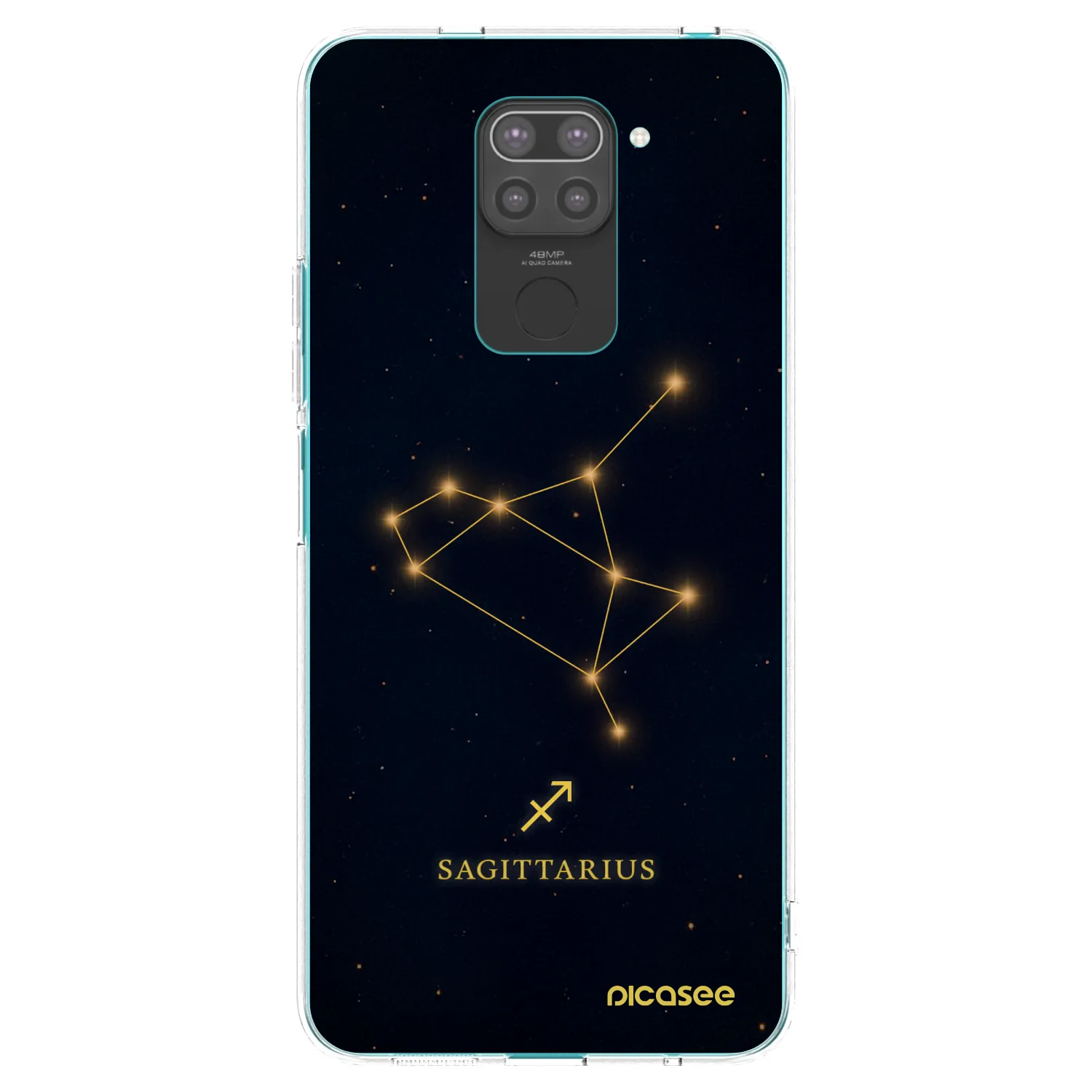 Picasee Μαύρη θήκη σιλικόνης για Xiaomi Redmi Note 9 - SAGITTARIUS