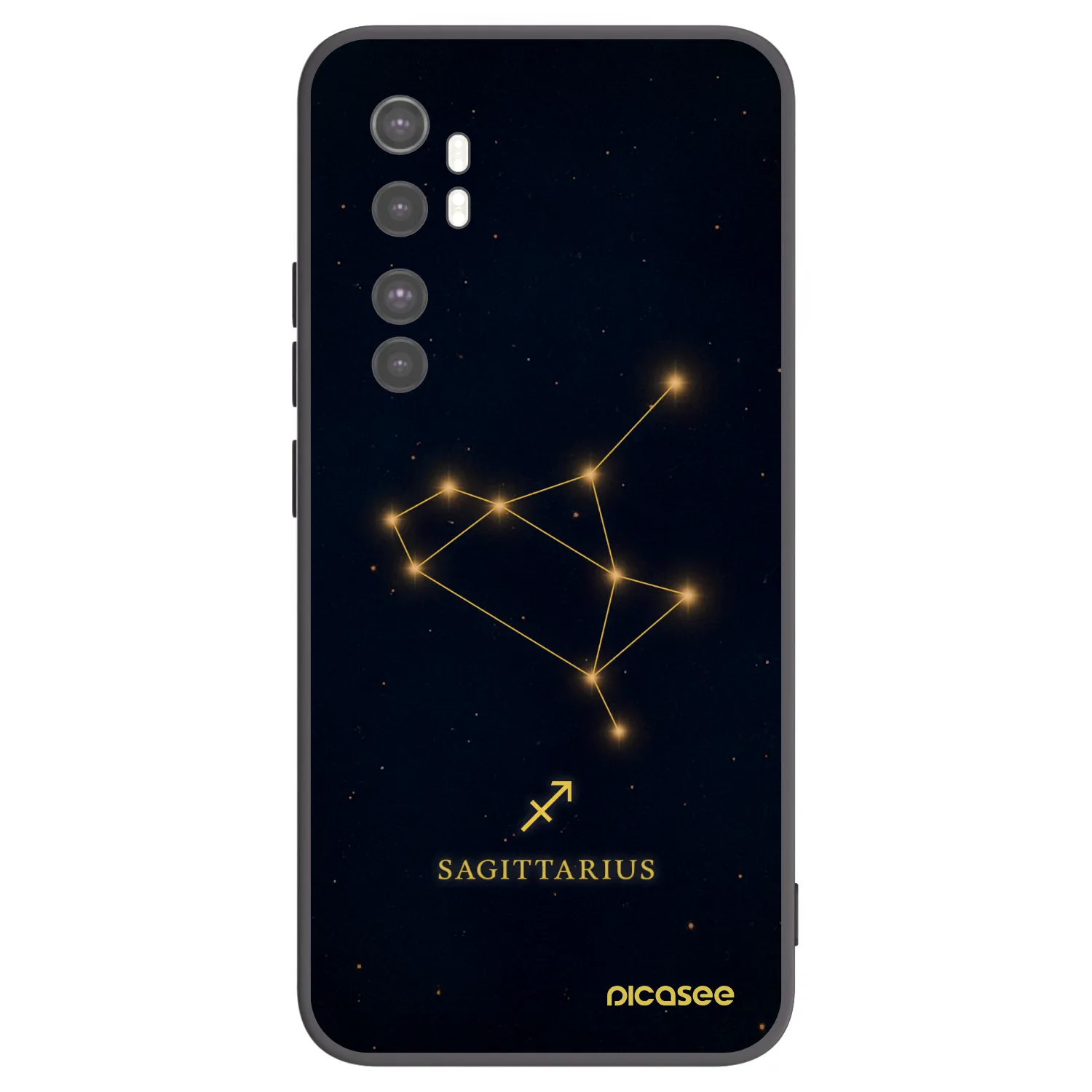 Picasee Μαύρη θήκη σιλικόνης για Xiaomi Mi Note 10 Lite - SAGITTARIUS