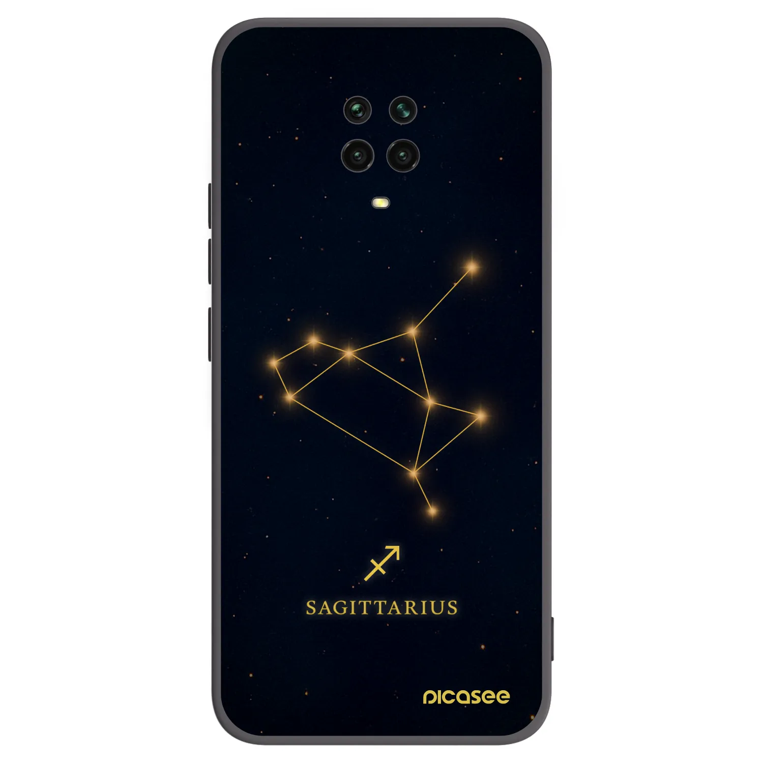 Picasee Μαύρη θήκη σιλικόνης για Xiaomi Redmi Note 9S - SAGITTARIUS