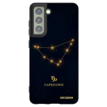 Picasee Μαύρη θήκη σιλικόνης για Samsung Galaxy S21 FE 5G - CAPRICORN