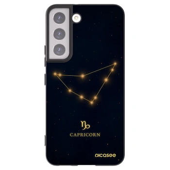 Picasee Μαύρη θήκη σιλικόνης για Samsung Galaxy S22 5G - CAPRICORN