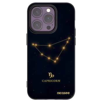 Picasee Μαύρη θήκη σιλικόνης για Apple iPhone 14 Pro - CAPRICORN