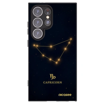 Picasee Μαύρη θήκη σιλικόνης για Samsung Galaxy S24 Ultra S928B 5G - CAPRICORN