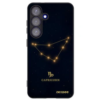 Picasee Μαύρη θήκη σιλικόνης για Samsung Galaxy S25 5G - CAPRICORN